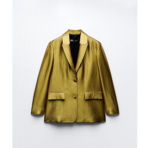 ZARA-NWOT GOLD STRAIGHT BLAZER. SIZE XSMALL